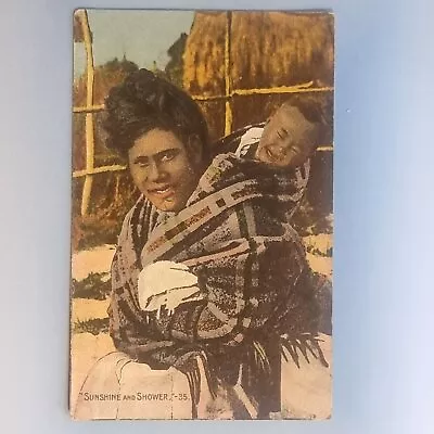 Auckland Postcard C1910 Maori Mum With Young Baby In Papoose New Zealand • £9.95