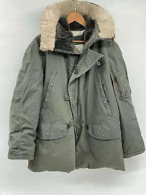 Army Coat Extreme Cold Weather Parka Men Medium Green Hooded Vintage 1984 • $85.29