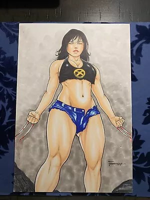 Original Comic Art Sexy X-23 8x12 Drawing Sketch Pinup Signed • $12.99