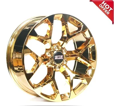 $1899 • Buy 22  STR Wheels 701 Candy Gold Snowflake Replica Rims Fit Tahoe (S4)