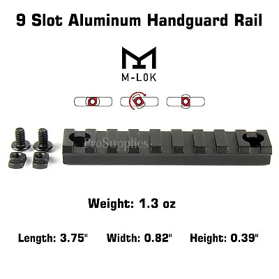 M-Lok Aluminum Rail 9 Slot Picatinny Weaver For MLOK • $7.99