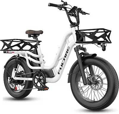 E Bikes 20  1200W 48V Step Thru E Bicycle With Basket For Adults Shimano 7Speed • $899