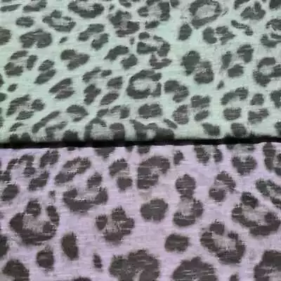£4.49 • Buy Cotton Jersey Fabric Leopard Printed 55  Wide 2 Way Stretch