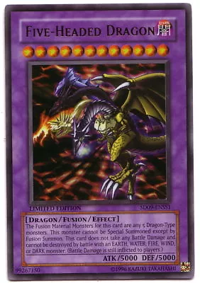 YUGIOH • Five Headed Dragon Dragon 5 Test • SD09-ENSS1 ULTRA RARE NM • $23.52