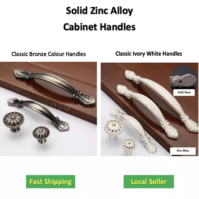 Bronze Ivory White Classic French Provincial Kitchen Cabinet Handles Pull • $3.50