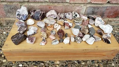 Lot Of Natural Beach Lakeshore Agate Rocks Minerals Quartz 1 Lb. 11oz Estate • $40