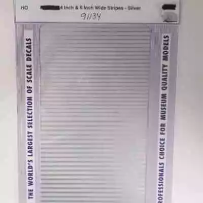 Microscale HO Scale Decals: Stripes - 4  And 6  Width - Silver • $7.25