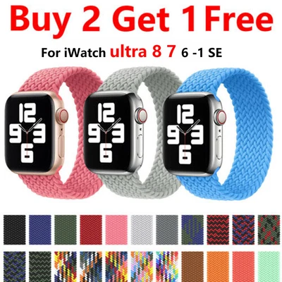 $2.19 • Buy Watch Strap Band For Apple Watch 8 7 6 SE 5 4 3 Series Solo Loop Nylon Braided