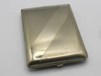 Vintage Metal Light Tone Cigarette Case By Superb USA 4  X 3  Spring Hinged • $13