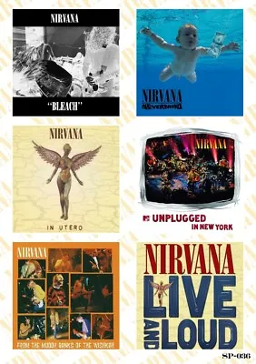 Nirvana Album Covers Sticker Pack | American Grunge Punk Hard Rock Band Logo • $6.99