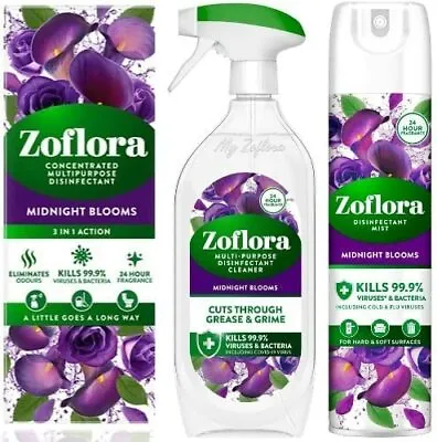 £13.90 • Buy Zoflora Midnight Blooms Bundle Pack With 3 Products 250ml.+800ml.+300ml.