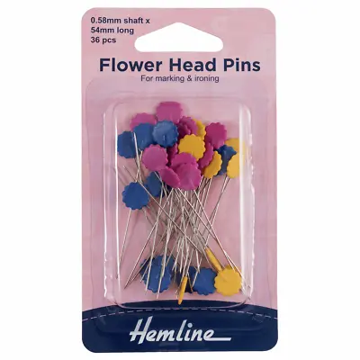 Flower Head Pins Extra Long Bright Colours 54mm 36 Pins Per Box New • £4.40