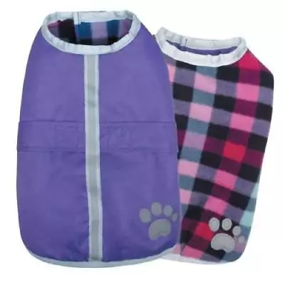 PURPLE NOREASTER Blanket Dog Coat Reversible Reflective XLG-XXLG USA WARM • $28.99