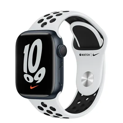 Apple Watch Nike Series 7 GPS 41mm/45mm Starlight Midnight Aluminum Case ByFedEx • £498.58