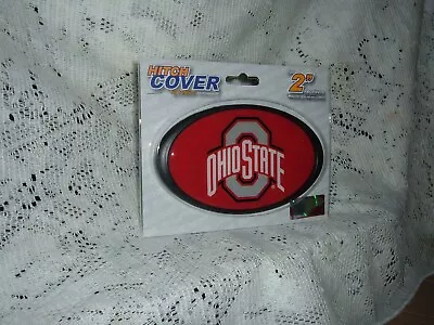 Ohio State University Buckeye Oval Block State Red Hitch Cover 2  Nu • $21.95