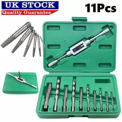 11PC Damaged Broken Screw Extractor Drill Bit Bolt Stud Remover Easy Out Kit Set • £8.49