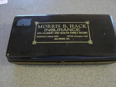 Vintage Morris B Hack Insurance Baltimore MD Metal Safety Deposit Safe Lock Box • $14.99