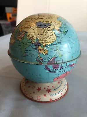 VINTAGE Tin Litho Metal Globe Bank #F56 • $19.94