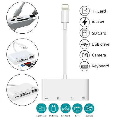 4 IN 1 To USB Camera SD Memory Card Reader Adapter For IPhone IPad IOS • $14.69