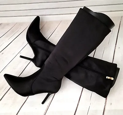 Womens Stiletto Heels Knee High Boots Pointed Toe Fashion Shoes Party Long Boots • $38.38