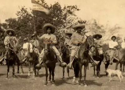 C.1910 RPPC MEXICAN REVOLUTION CARRANCISTA CAVALRY SOLDIERS FLAG DOG Postcard PS • $450