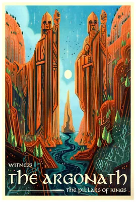 Witness The Argonath  - Lord Of The Rings Poster- The Hobbit - Travel Print • $24.99