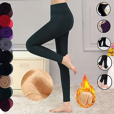 Fashion Women Brushed Stretch Fleece Lined Thick Tights Warm Winter Pants Warm • $8.99