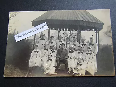 Postcard Male / Female Group Pierrot Clown Costumes Bandstand • $12.78