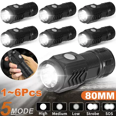 Mini 3-LED Bright Flashlight 5Mode Rechargeable Lamp Pocket Magnetic Torch LOT • $6.95