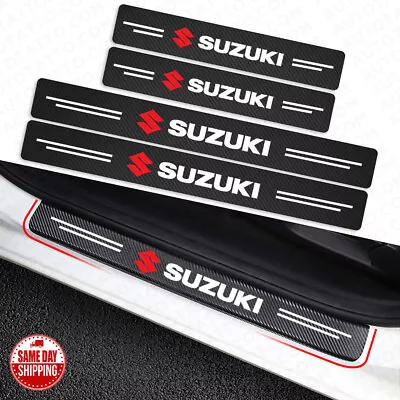 4x Suzuki Car Door Plate Sill Scuff Cover Anti Scratch Decal Sticker Protector • $14.99