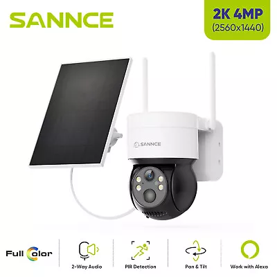 SANNCE 4MP Wireless CCTV IP Camera 2-Way Audio Battery WiFi 350° PT 2K Security  • £60.99