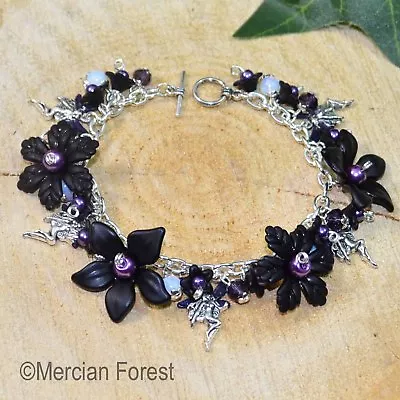 Midnight Fairy Bracelet Purple- Pagan Jewellery Wicca Witch Goth Gothic Fae • £14.50