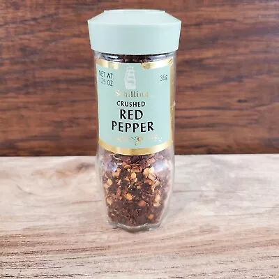 Vintage Schilling Spice Crushed Red Pepper Glass Jar Green Lid Collectible • $15.98