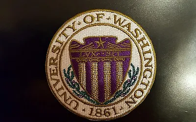 $6.99 • Buy University Of Washington 1861  Embroidered Iron On Patch  3  X 3  ROUND 