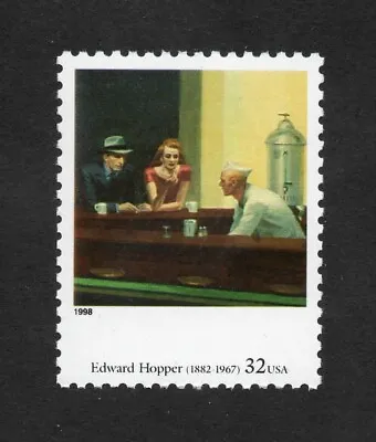 3236p - MNH - Nighthawks - Edward Hopper - American Art • $2.68