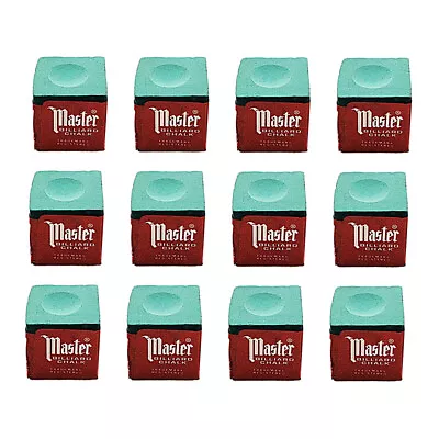 Master Pool Cue Chalk For Billiards And Snooker Green 1 Dozen • $12.49