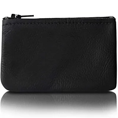 Zippered Coin Pouch/Purse Change Holder For Men/Woman Genuine Leather 4x2.5 In • $10.99