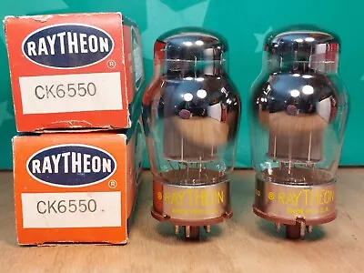 $400 • Buy Pair Of Tung-Sol (Raytheon Label) 6550 NOS NIB Solid Plate Vacuum Tubes