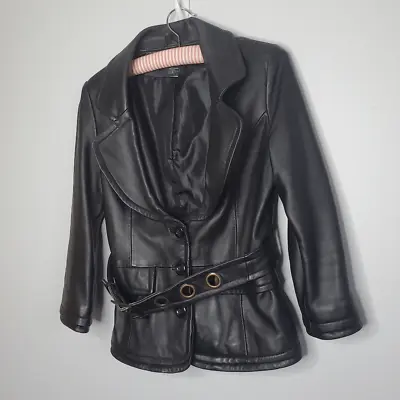 Moda International 2 Leather Jacket Black Fitted Victoria's Secret • $90