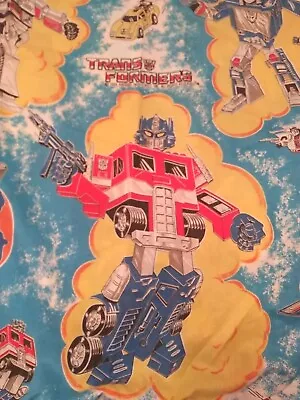 Vintage 1984 TRANSFORMERS Fitted  TWIN SIZE Replacement Bed Sheet • $14