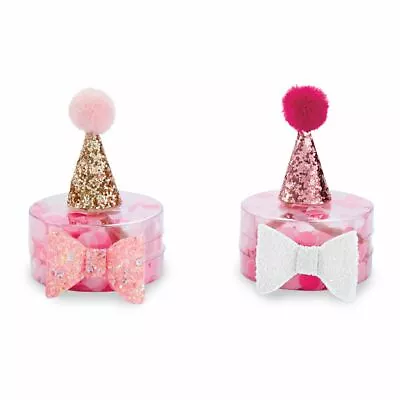 Mud Pie Baby Girl Glitter Birthday Party Hat & Bow Set Gold Or Hot Pink NEW • $5