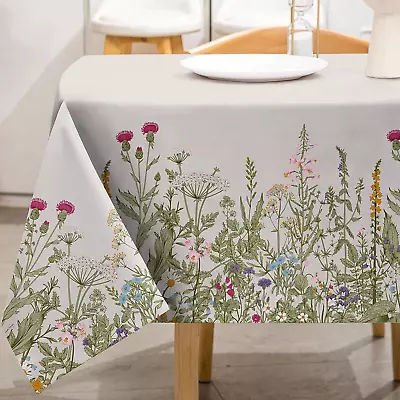 Vintage Wildflower Tablecloth 60 X 104 Inch Rectangle Retro Flower Plant Herb Ta • $27.21