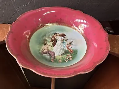 Antique Carl Tielsch C.T. Silesia Germany Porcelain Fruit Bowl Angel  • $45