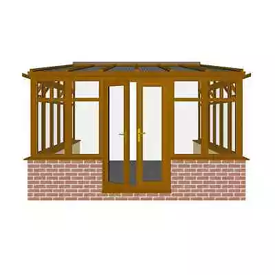 3.0m X 3.5m LIGHT OAK- LEAN TO - EUROCEL  CONSERVATORY***ALL SIZES AVAILABLE*** • £5721.25