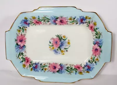 Foley Bone China Cornflower Rectangular Dish Blue Floral Vintage 1950's  5 X7  • $13