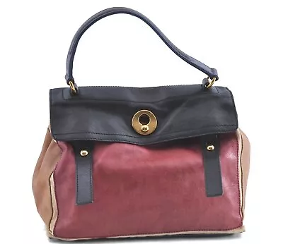 $280 • Buy YVES SAINT LAURENT Muse Two Shoulder Bag Leather 197149 Red Multicolor J0194
