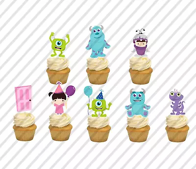 16 Monsters Inc Cupcake Topper James Mike Boo Cute Kawaii Favor Birthday • $11.25