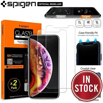 $19.99 • Buy SPIGEN GLAS.tR Slim Tempered Glass For Apple IPhone 11 Pro XS X Screen Protector