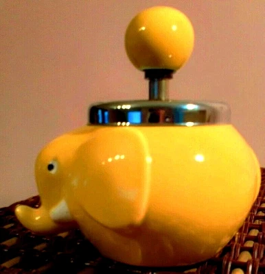 £12.99 • Buy Elephant Spinning Ashtray Yellow Ceramic