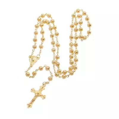 Jesus Cross Necklace Beads Rosary Necklace For Men Women Religious Jewelry • £4.34